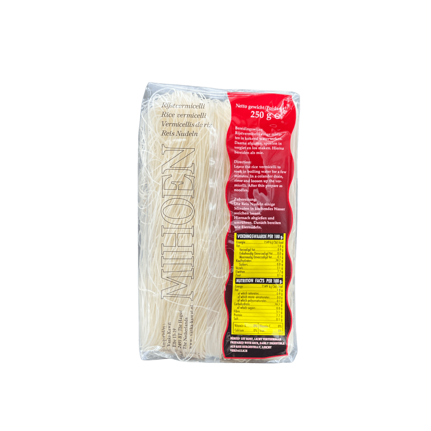 Reisnudeln von Vanka Kawat, Bihun, Flowerbrand, in einer Packung, frische, lange Reisnudeln für asiatische Gerichte