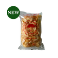 Scharfe Mirasa Singkong-Chips von Oriental Merchant, knusprige Snacks mit würzigem Geschmack, in einer transparenten Verpackung.