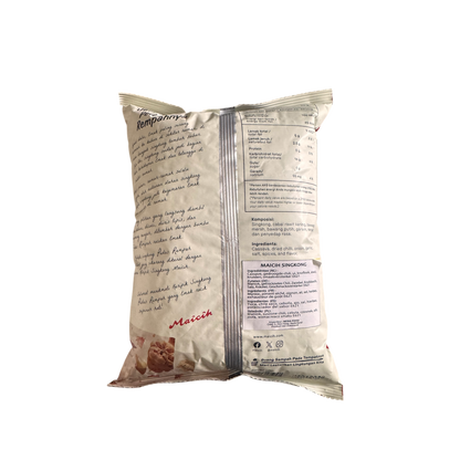 Mild Maicih Maniokchips Nesia Food, knusprige Chips mit mildem Geschmack, in Verpackung sichtbar.