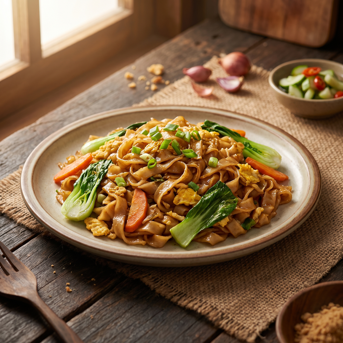 Serviervorschlag: Kwetiau Goreng