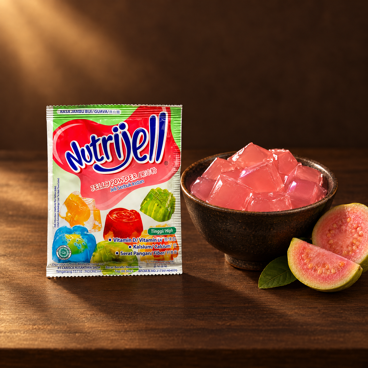 Nutrijell Jelly Powder Rasa Jambu Biji 15g – Packung mit Guaven-Jelly