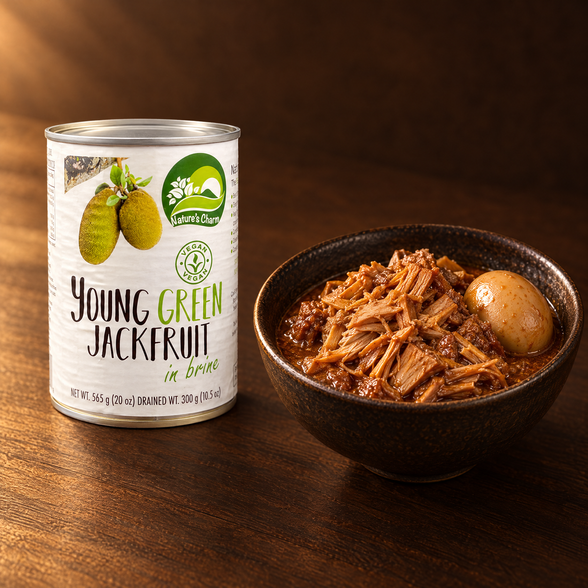 Nature's Charm Nangka Muda 300g – Packung mit Jackfruit-Gericht