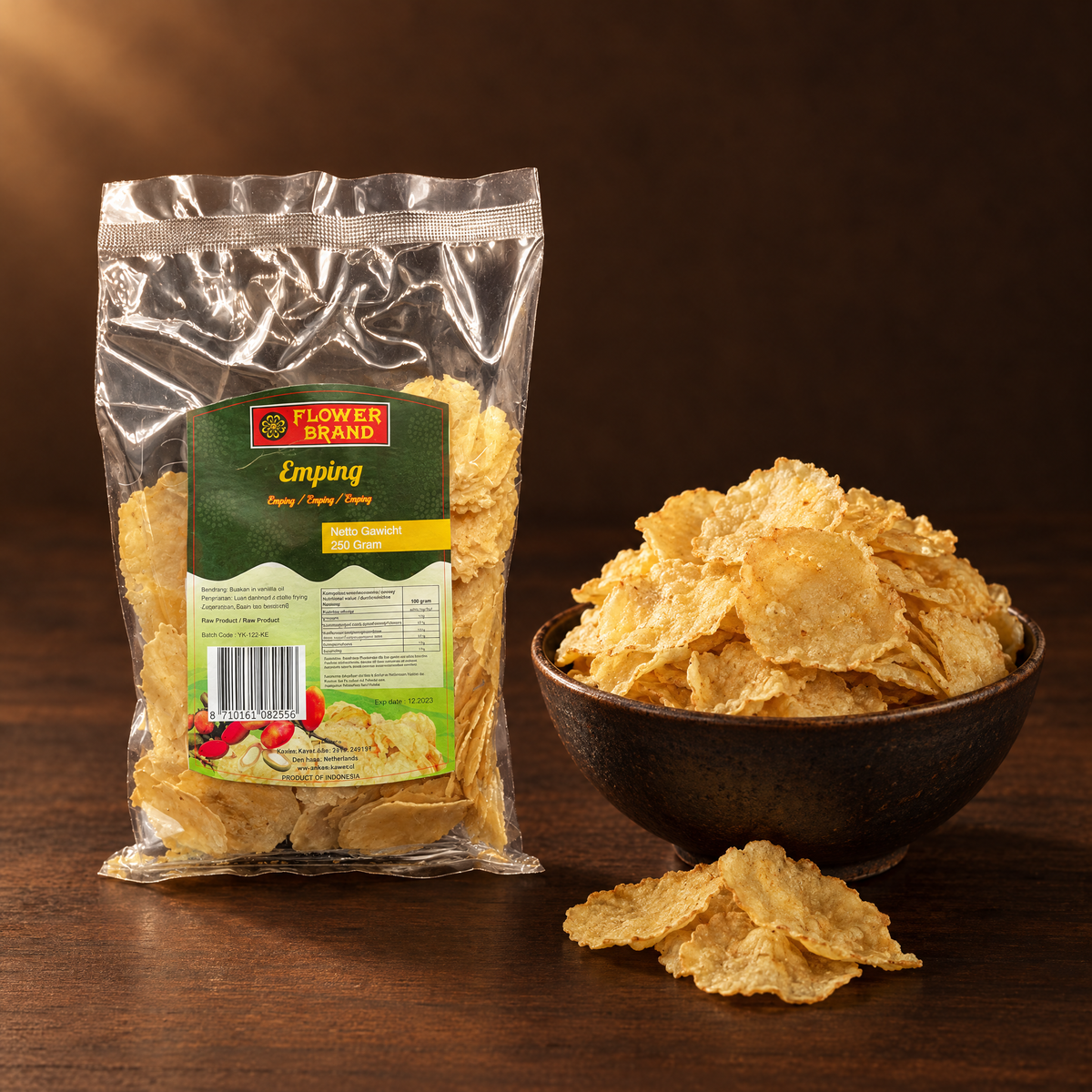 Flower Brand Emping 250 g – Packung mit frittierten Emping