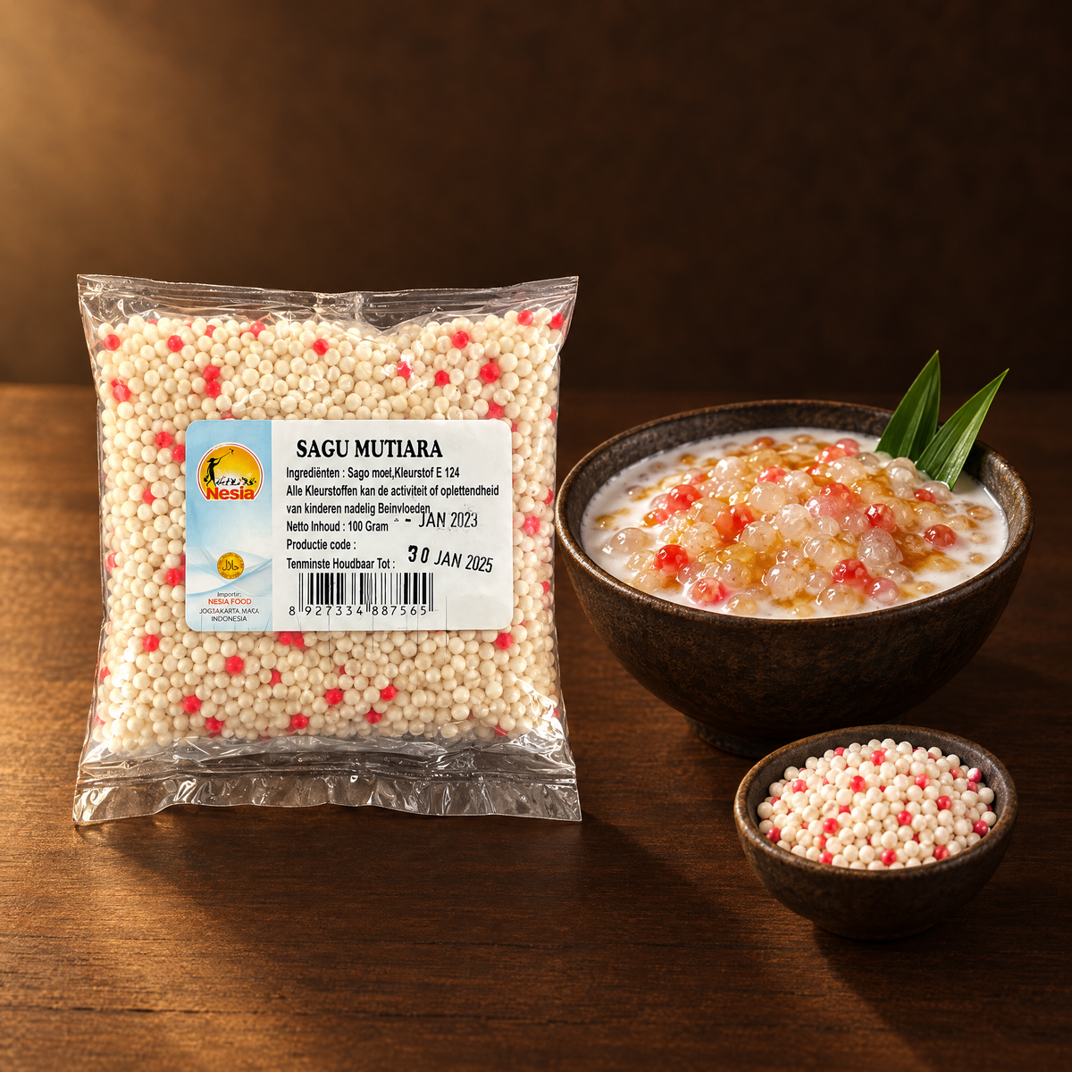 Sagu Mutiara – Packung mit Tapiokaperlen-Dessert