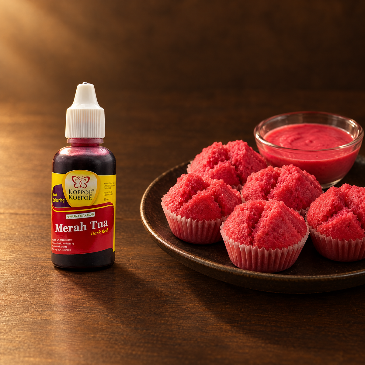 Koepoe Koepoe Pewarna Makanan Merah 40g – Fläschchen mit rotem Gebäck