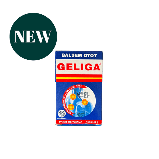 Geliga Balsem Gosok von Nesia Food in 40g Tube, cremiger Balsam für Muskel- und Gelenkbeschwerden, sichtbarer Balsam-Container.
