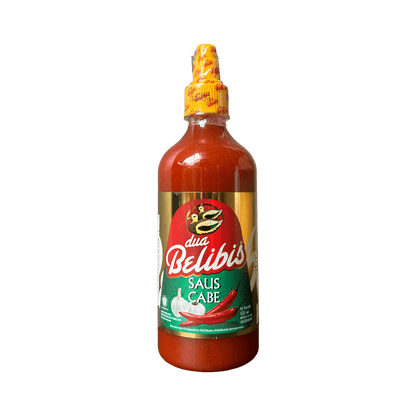 Chilisauce Dua Belibis von Nesia Food in einer Flasche, würziger Geschmack, typische asiatische Chilisauce, Nahaufnahme