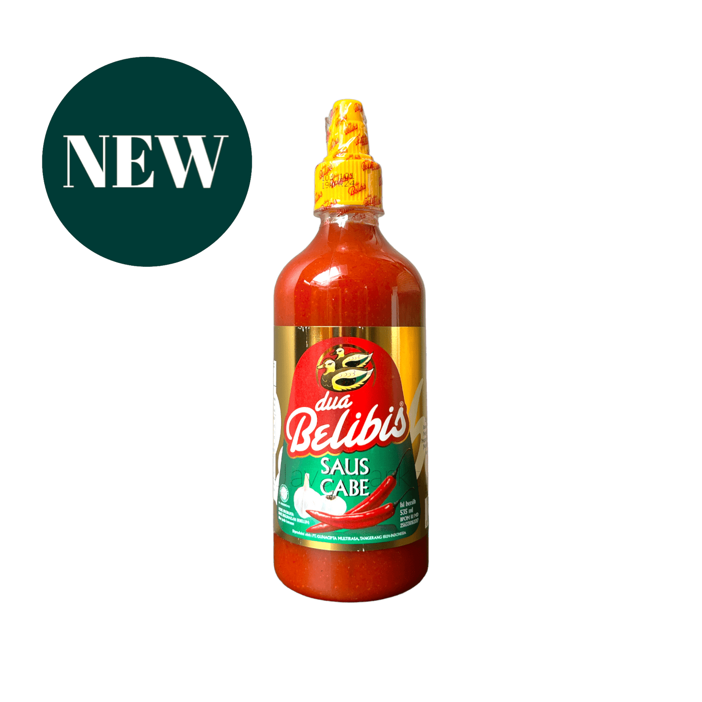 Nesia Food Dua Belibis Chilisauce in Flasche, scharfe Chilisauce mit roter Farbe und würzigem Geschmack, ideal für asiatische Gerichte