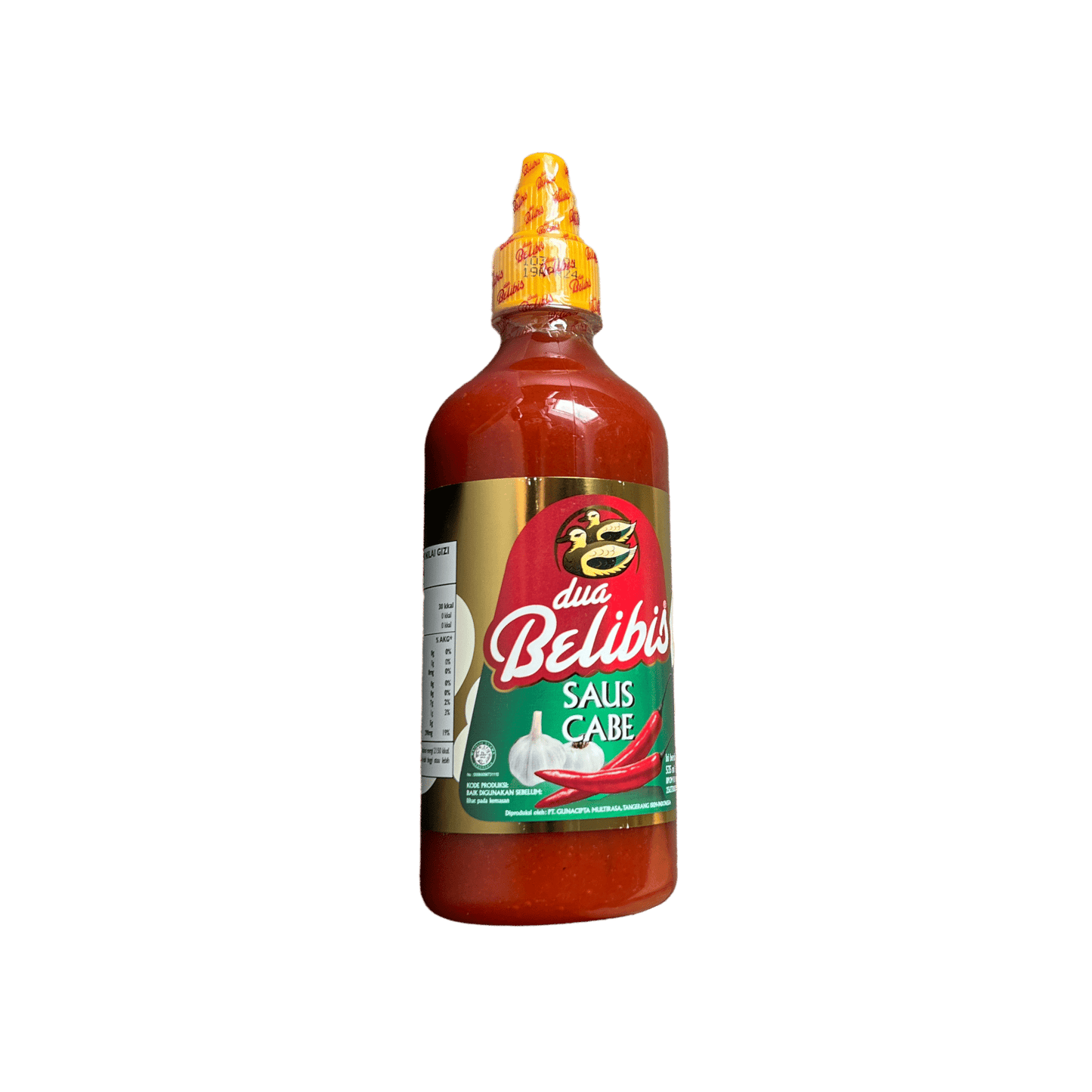 Nesia Food Dua Belibis Chilisauce in einer Flasche mit roter Chilisauce und Nesia Food Etikett, ideal für Würze und Geschmack