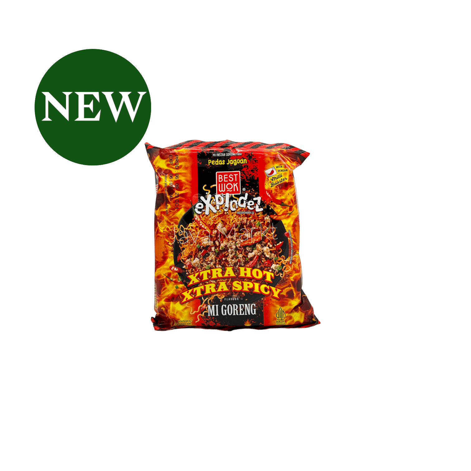 Nesia Food Wok Mie Goreng Instant-Nudeln, Level 4 Extra Scharf, Packung mit Nudeln und Gewürzen