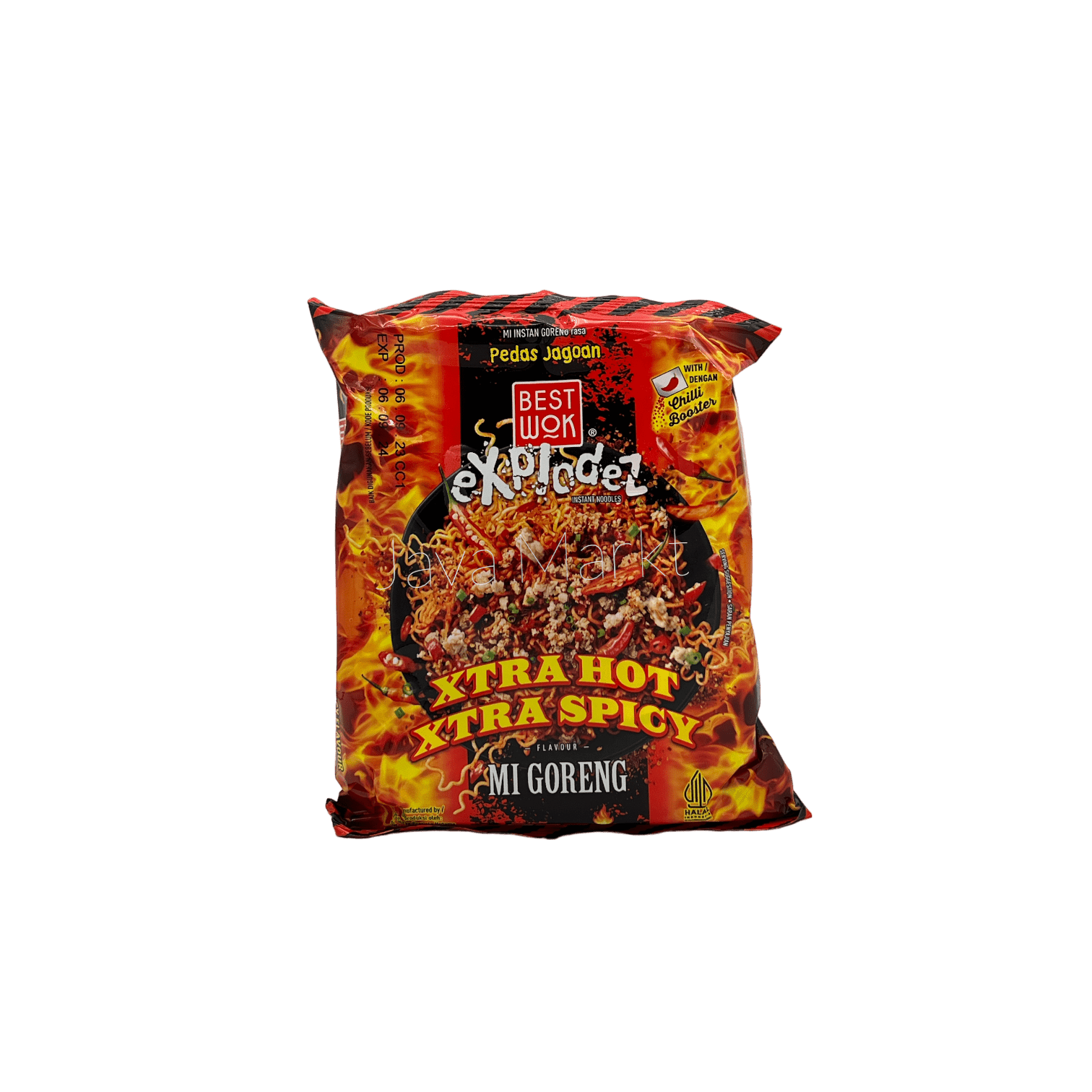 Nesia Food Instant Nudeln Wok Mie Goreng Level 4 Extra Scharf, appetitlich zubereitet in einer Schüssel