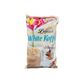 Luwak White Koffie mit 3 Geschmacksrichtungen von Nesia Food, cremiger Kaffee in Packung mit verschiedenen Aromen, Nahaufnahme