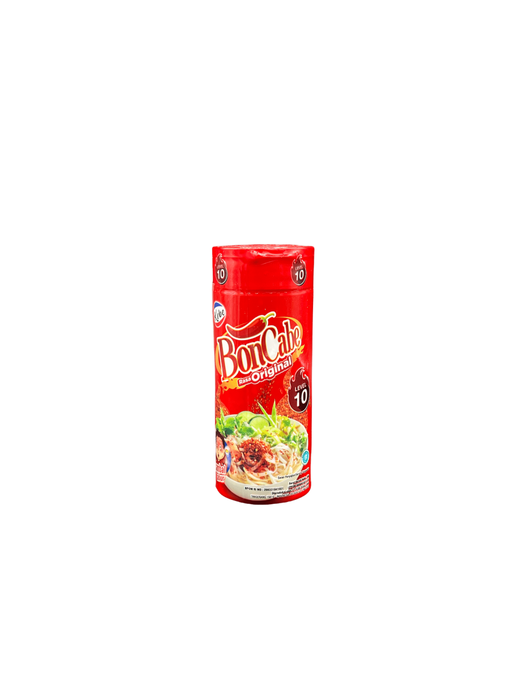 Kobe Boncabe Level 10 Kräuter und Gewürze von Nesia Food, Nahaufnahme der Gewürzmischung in der Verpackung