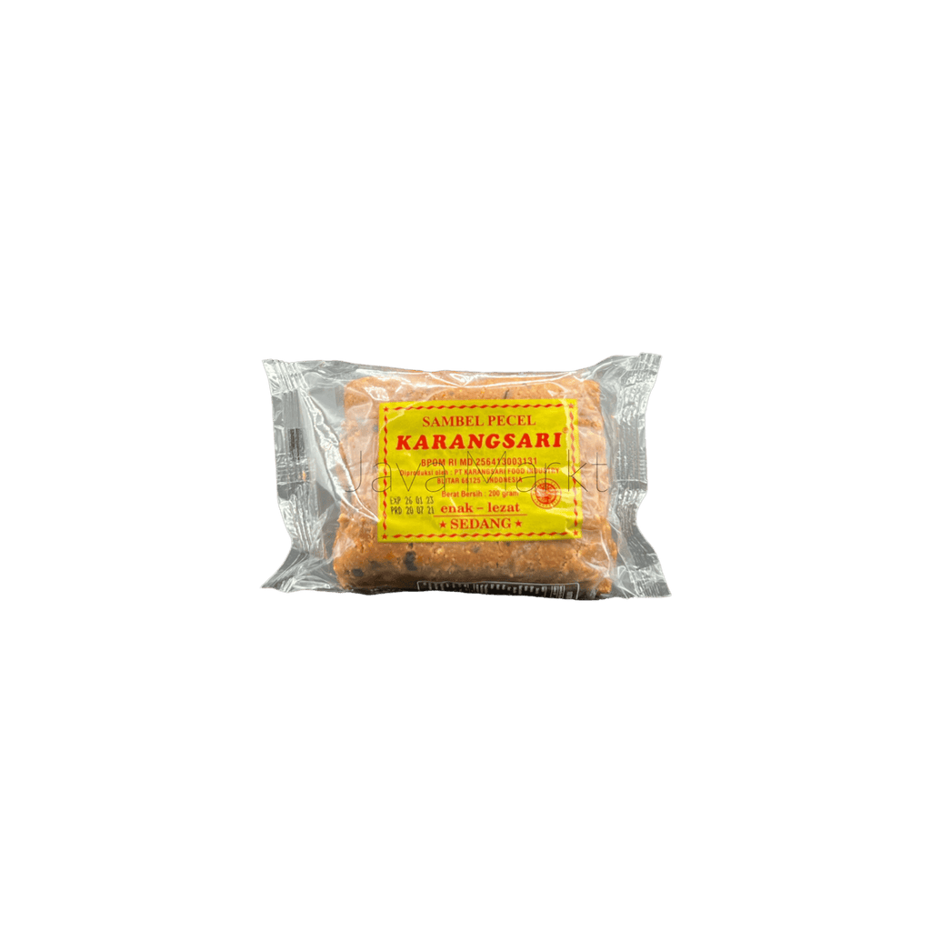 Karangsari Bumbu Pecel Sedang von Nesia Food in Verpackung, indonesische Lebensmittel für leckeren Pecel-Salat