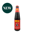 Oystersauce von Lee Kum Kee, Panda Brand, in einer Flasche, ideal für asiatische Gerichte, auf weißem Hintergrund gezeigt