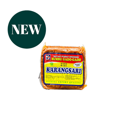 Vanka Kawat Karangsari Bumbu Gado Gado Pedas Gewürzpaste in einer offenen Packung, cremige Konsistenz, typisch für indonesische Gewürze