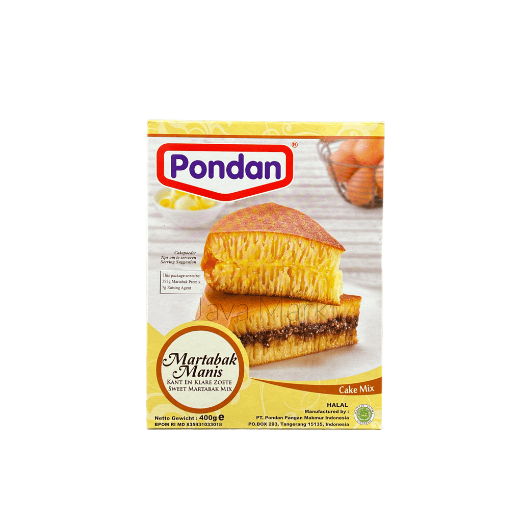 Vanka Kawat Pondan Tepung Martabak Manis, Mehl für süßen indonesischen Martabak, in einer Packung auf weißem Hintergrund
